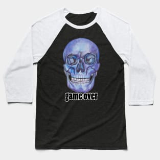 Watercolor skull game over Baseball T-Shirt